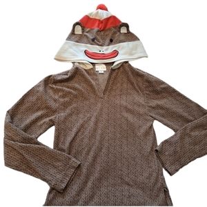 Underland Sock Monkey Novelty Hoodie Size Small